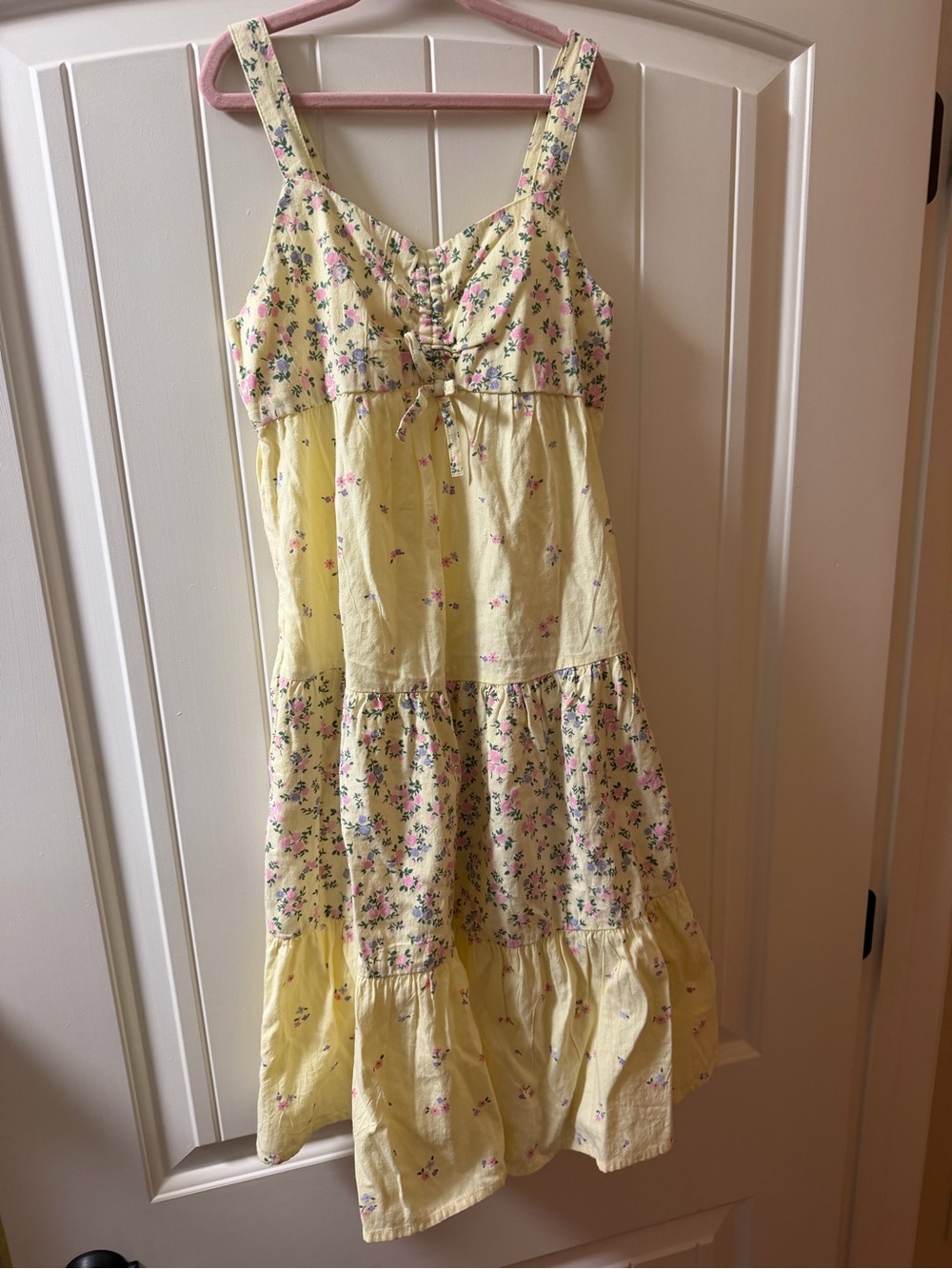 Girls' Yellow Floral Tiered Sundress
